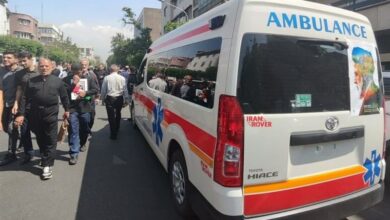 استقرار 232 دستگاه آمبولانس در مسیر تشییع شهدای خدمت