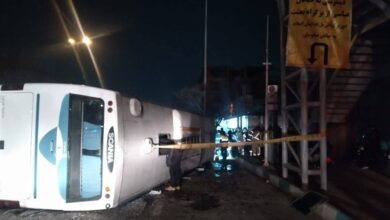 واژگونی اتوبوس بین شهری 25 مصدوم برجای گذاشت