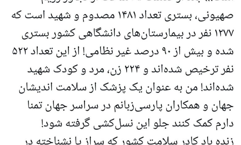 آخرین آمار مصدوم و شهید به دنبال تجاوز به رژیم صهیونیستی