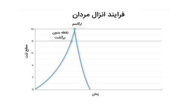 نمودار فرآیند انزال در مردان