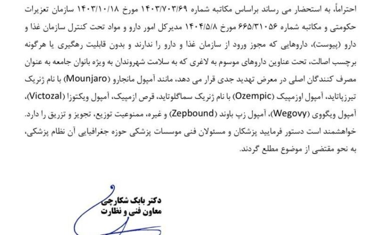 سازمان غذا و داروی ، سازمان داروی ، سازمان سیستم پزشکی ،
