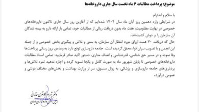 داروخانه های منتظر تحقق تعهد تامین اجتماعی + نامه