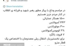 تمهیدات اورژانس استان تهران برای مراسم تشییع پیکر سردار شهید اعلام شد