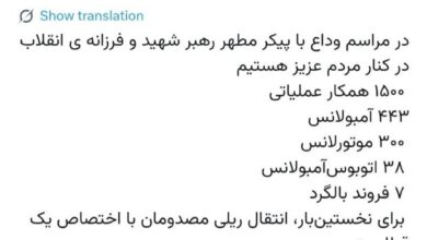تمهیدات اورژانس استان تهران برای مراسم تشییع پیکر سردار شهید اعلام شد
